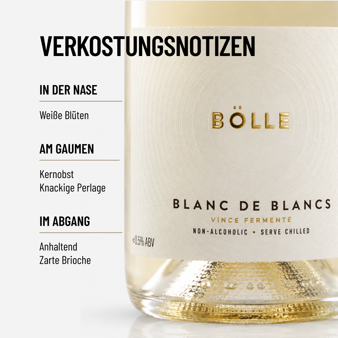 BOLLE BLANC DE BLANCS 0,375: Elegant und raffiniert, mit feiner Frucht und lebendiger Perlage.