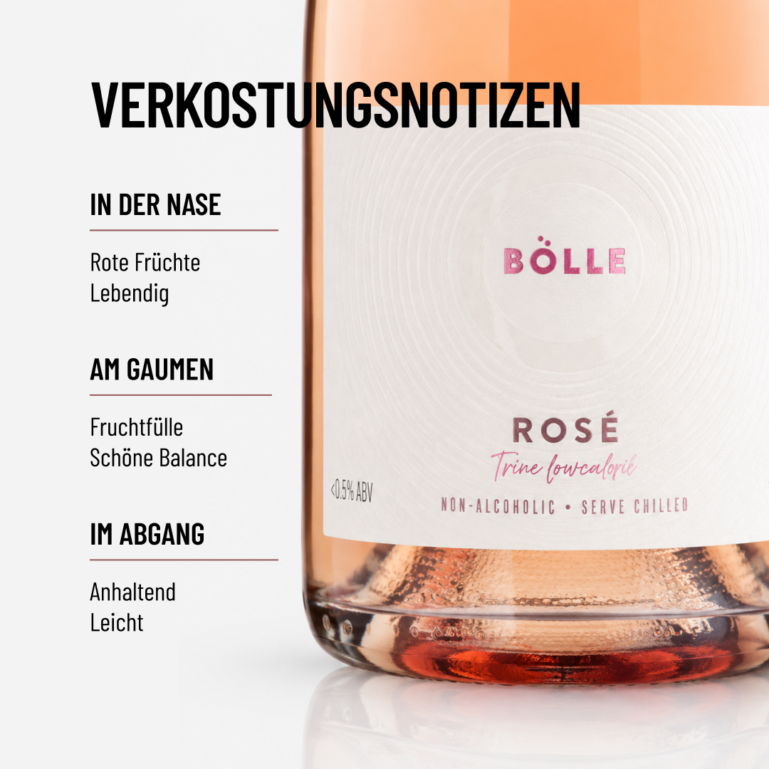BOLLE ROSÉ SPARKLING: Fein perlender Rosé mit Aromen von roten Früchten.