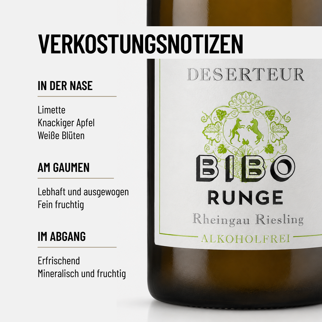 DESERTEUR RIESLING: alkoholfreier Spitzenwein von BIBO RUNGE