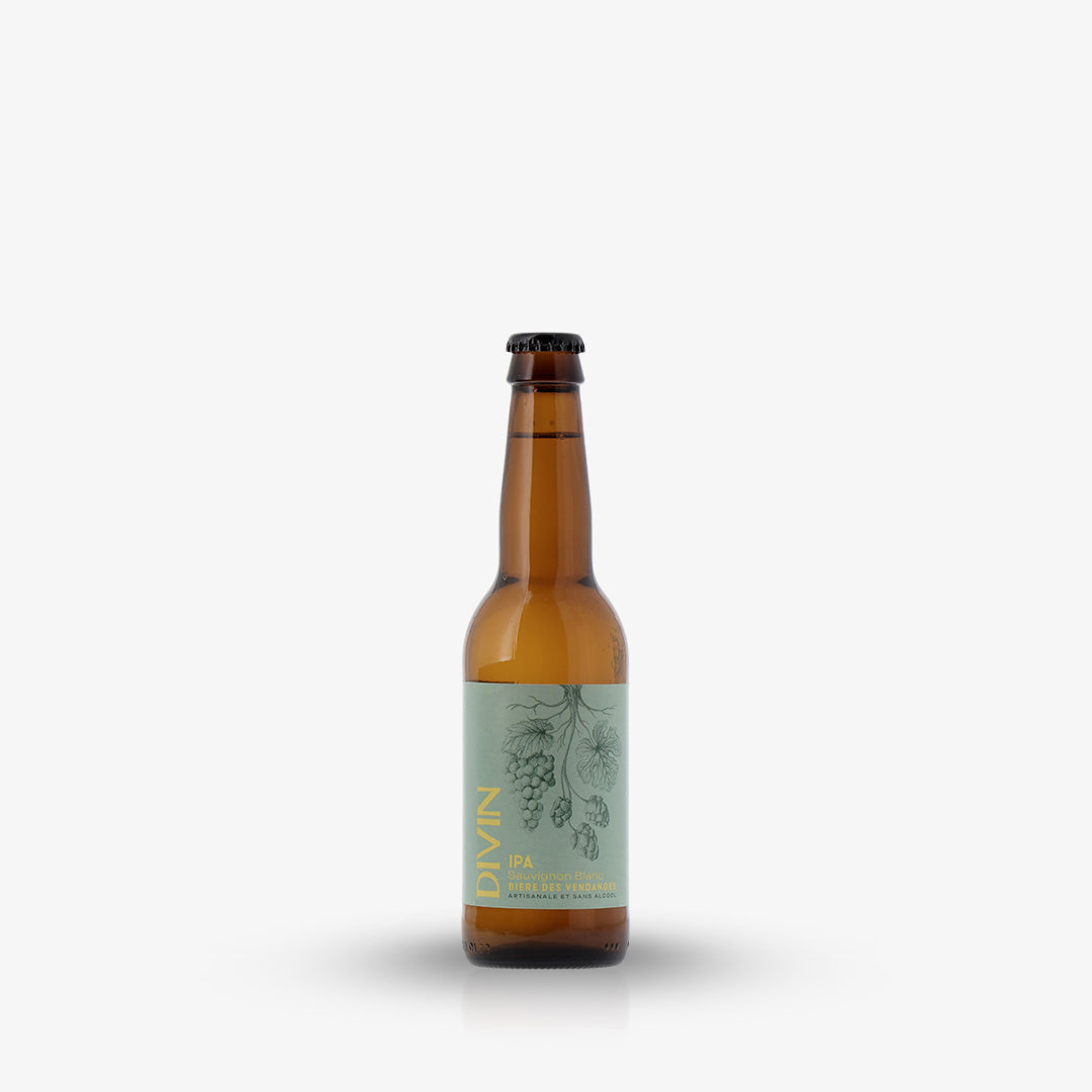 DIVIN BIERE IPA -SAUVIGNON BLANC: Alkoholfreies IPA, lebendig und frisch, mit einer dezenten Note von Sauvignon.