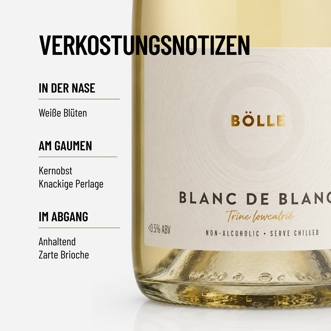 BOLLE BLANC DE BLANCS: Elegant und raffiniert, mit feiner Frucht und lebendiger Perlage.