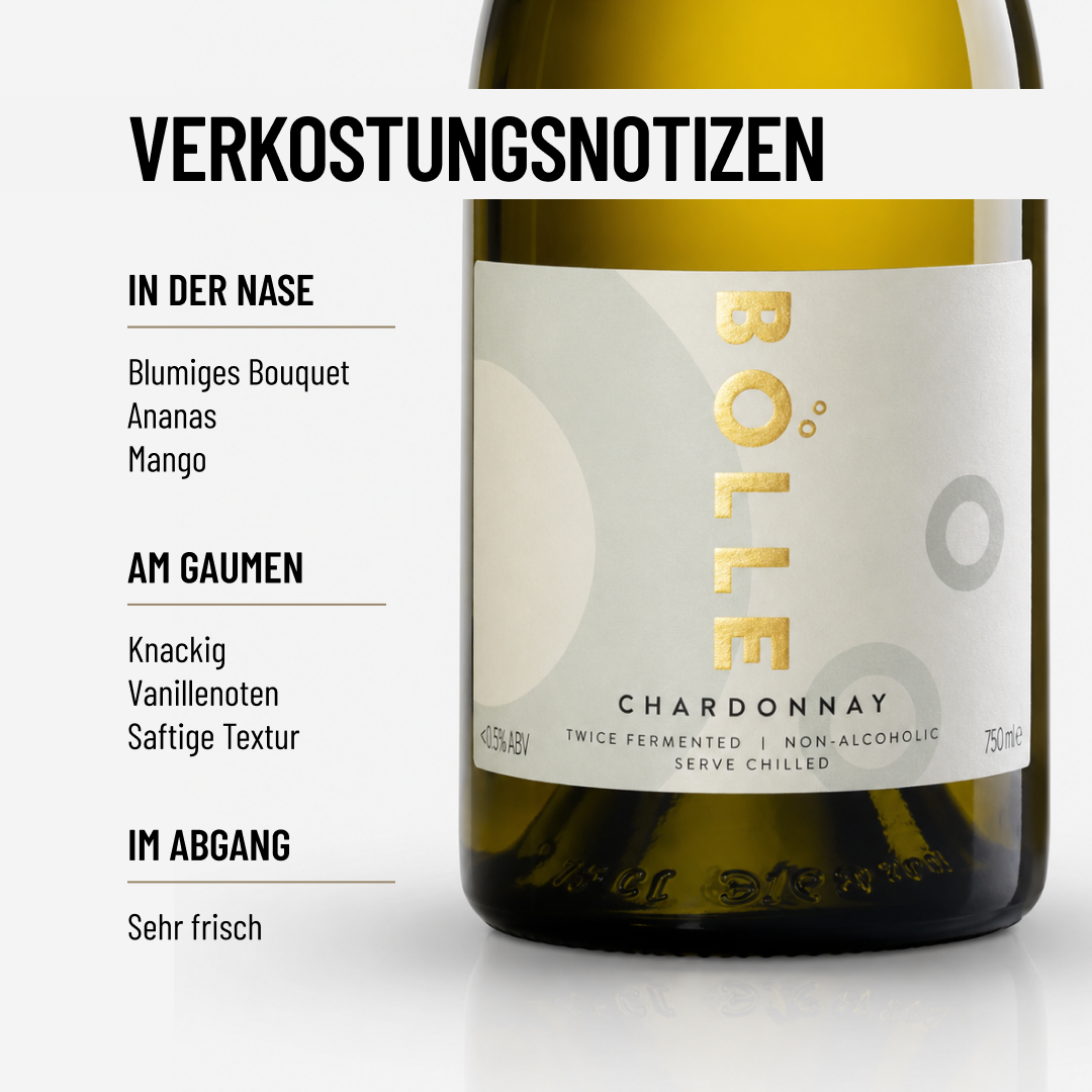 BOLLE CHARDONNAY: Frisch und knackig am Gaumen, mit einer fruchtigen Rundheit.