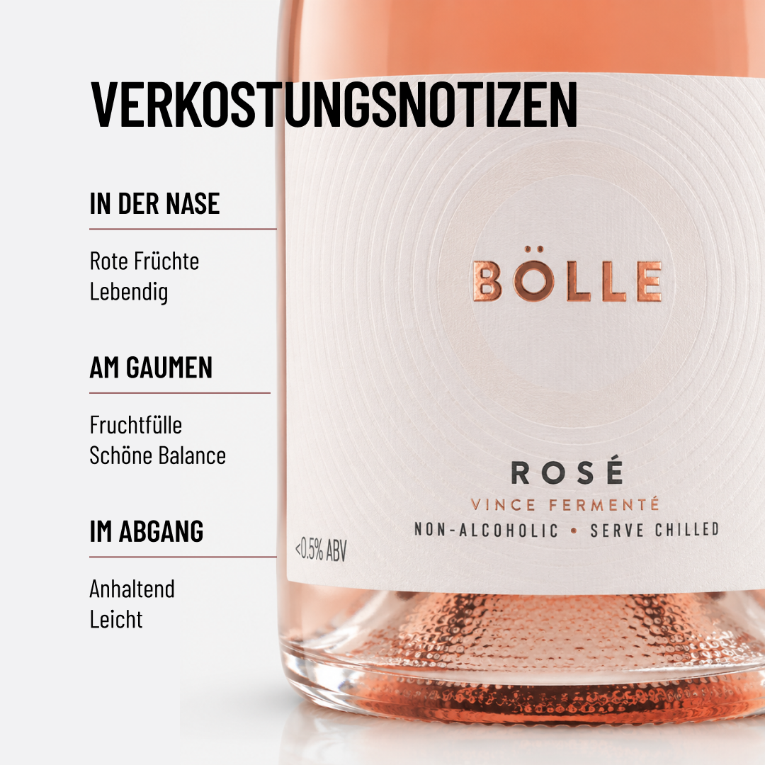 BOLLE ROSÉ SPARKLING 0,375: Fein perlender Rosé mit Aromen von roten Früchten.