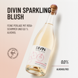 DIVIN SPARKLING BLUSH: feine Perlage mit Rosa-Schimmer und 0,0 % Alkohol