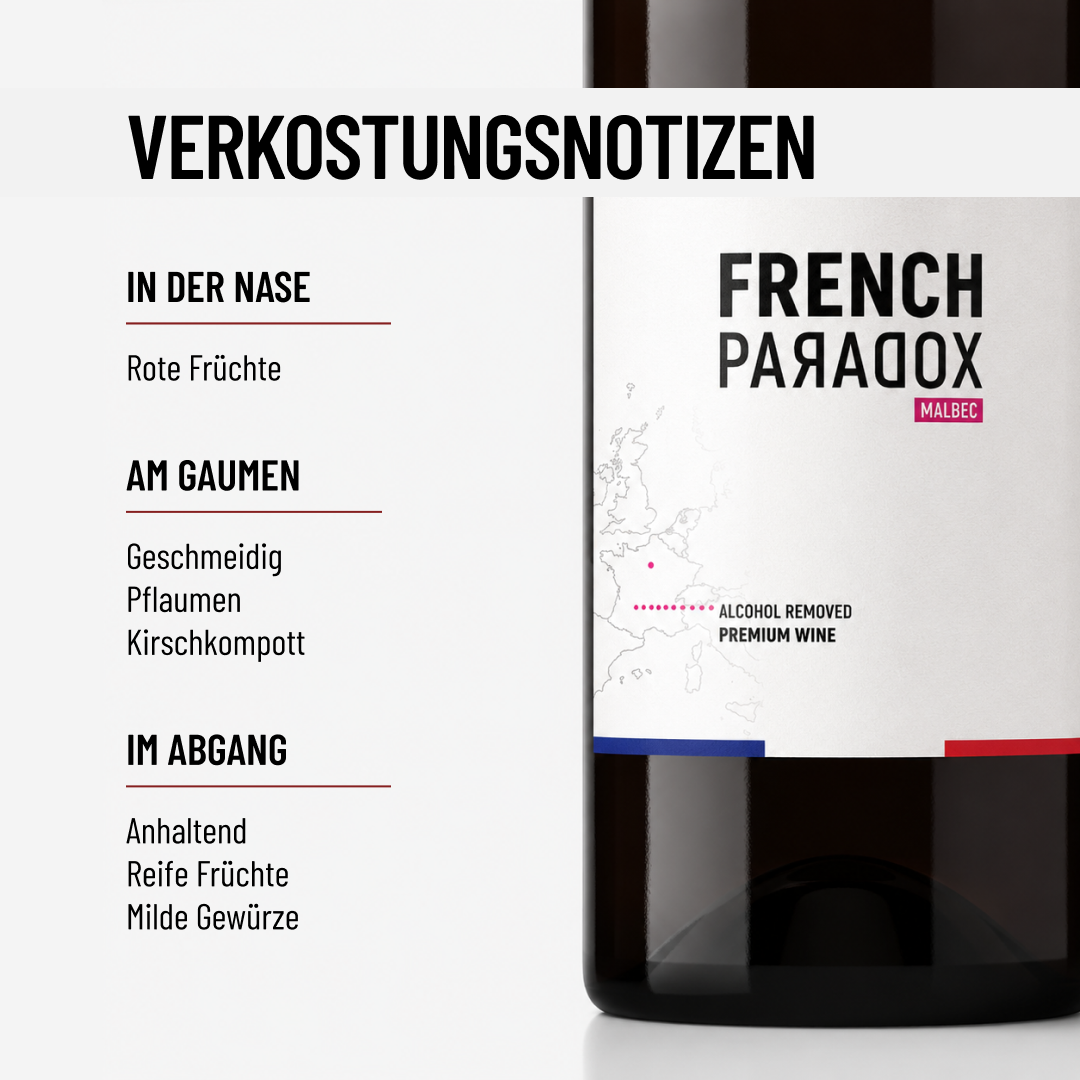 FRENCH PARADOX MALBEC: Alkoholfrei aus dem Südwesten Frankreichs. Limitierte Auflage.