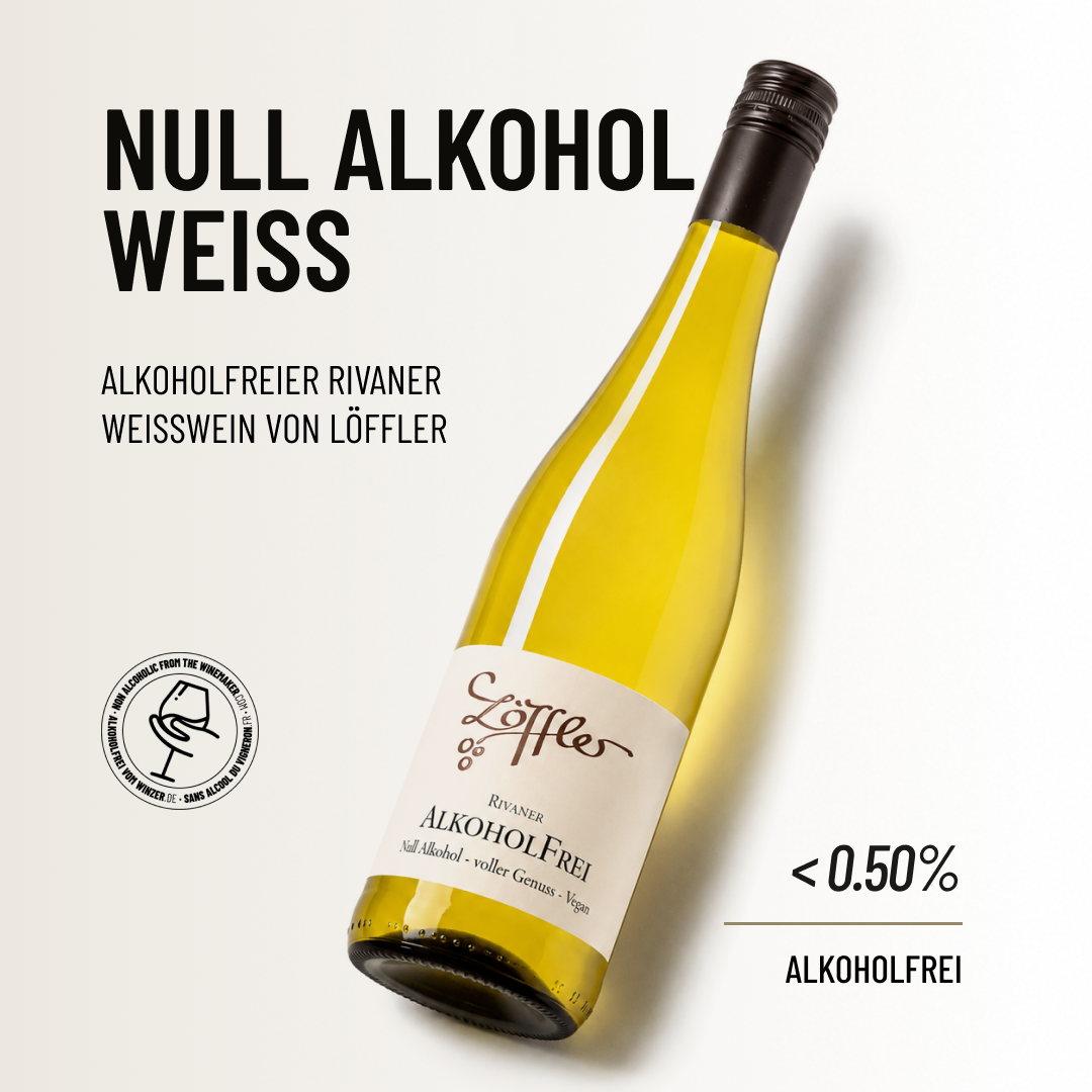 NULL ALKOHOL WEISS: Alkoholfreier Rivaner Weisswein von Löffler