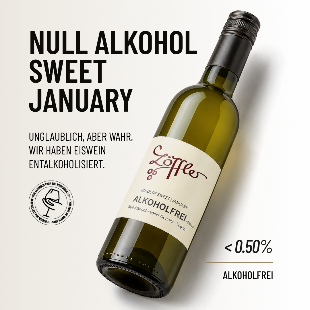 NULL ALKOHOL SWEET JANUARY: unglaublich aber wahr. Wir haben Eiswein entalkoholisiert.