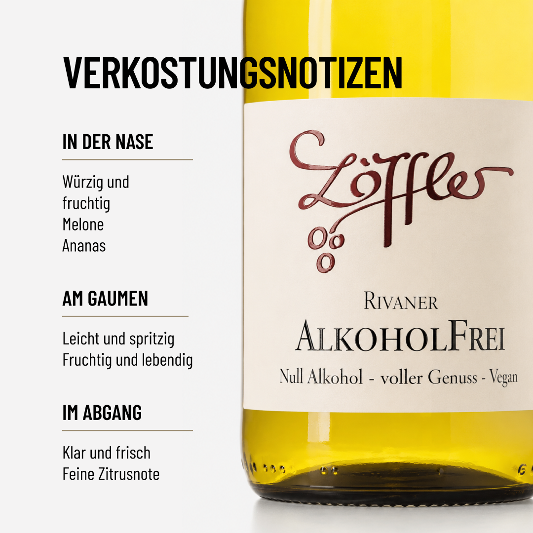 NULL ALKOHOL WEISS: Alkoholfreier Rivaner Weisswein von Löffler