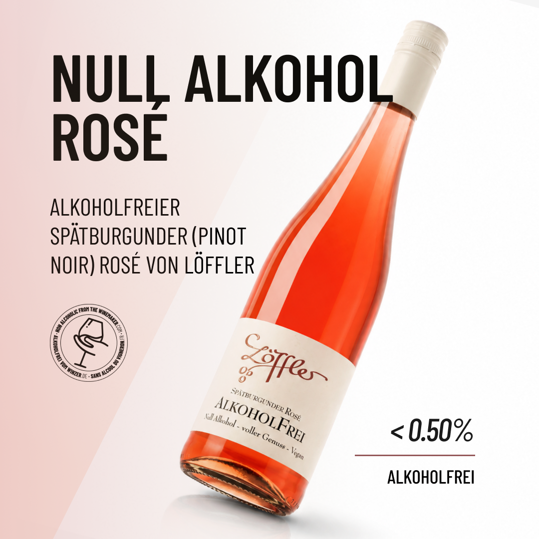 NULL ALKOHOL ROSÉ: Alkoholfreier Spätburgunder (Pinot Noir) Rosé von Löffler
