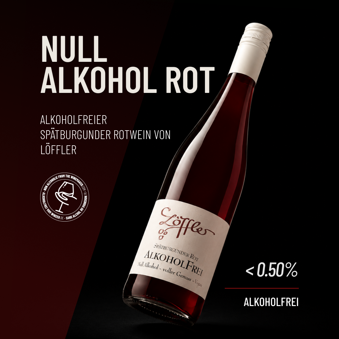 NULL ALKOHOL ROT: alkoholfreier Spätburgunder Rotwein von Löffler