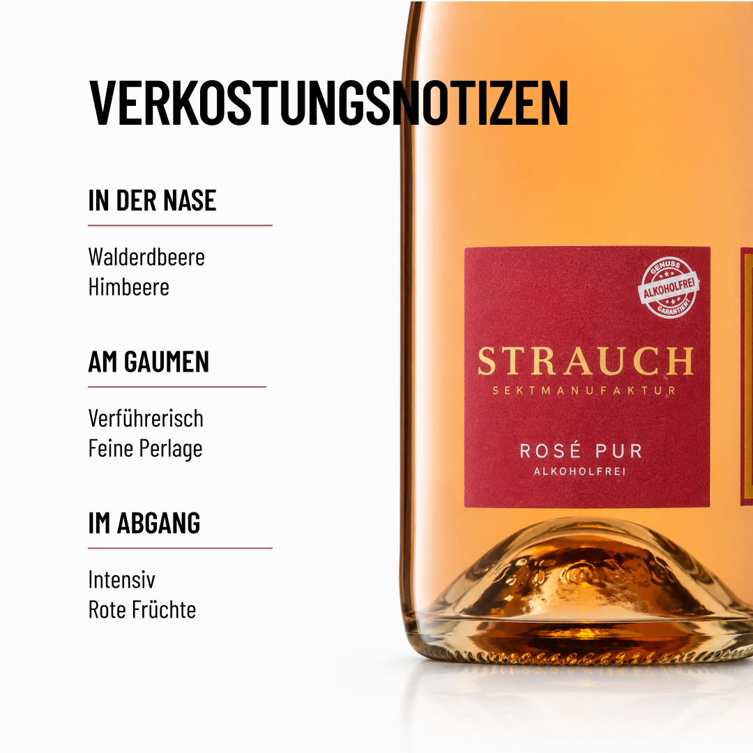 ROSÉ PUR BIO: Alkoholfreier Rosé-Schaumwein aus der Strauch Sektmanufaktur