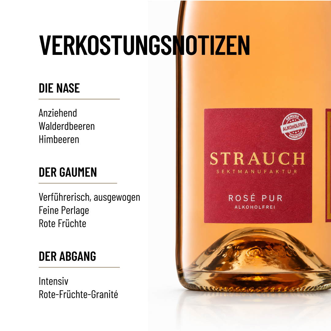 ROSÉ PUR BIO: Alkoholfreier Rosé-Schaumwein aus der Strauch Sektmanufaktur