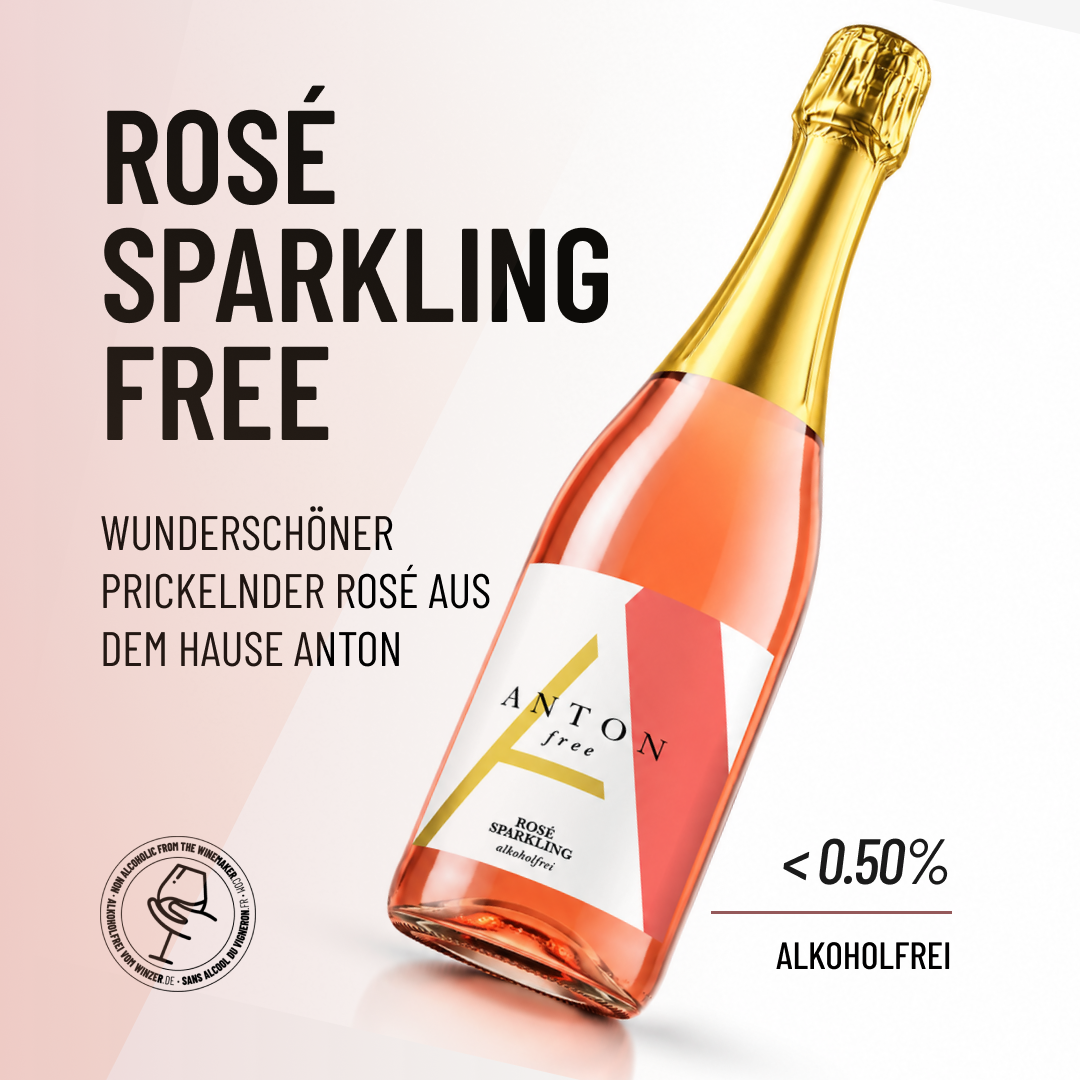 ROSÉ SPARKLING FREE: Wunderschöner prickelnder Rosé aus dem Hause Anton