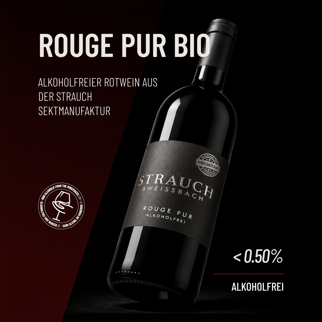 ROUGE PUR BIO: Alkoholfreier Rotwein aus der Strauch Sektmanufaktur