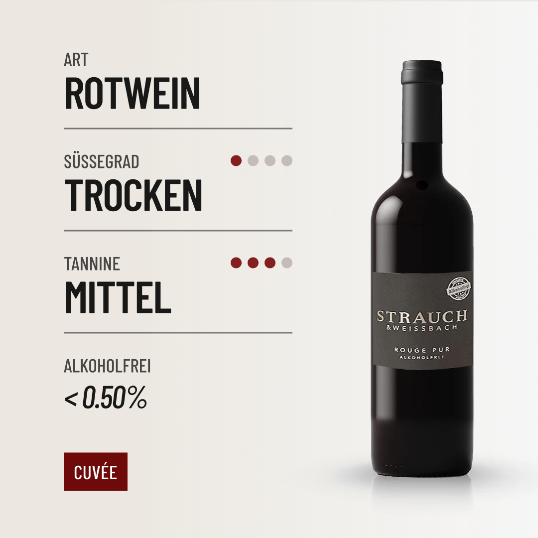 ROUGE PUR BIO: Alkoholfreier Rotwein aus der Strauch Sektmanufaktur
