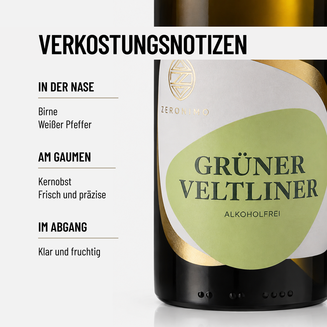 ZERONIMO GRÜNER VELTLINER 0,375: ein Stück Österreich im Glas und ohne Alkohol