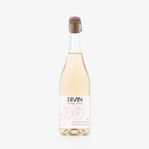 DIVIN SPARKLING BLUSH: feine Perlage mit Rosa-Schimmer und 0,0 % Alkohol