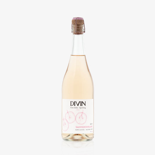 DIVIN SPARKLING BLUSH: feine Perlage mit Rosa-Schimmer und 0,0 % Alkohol