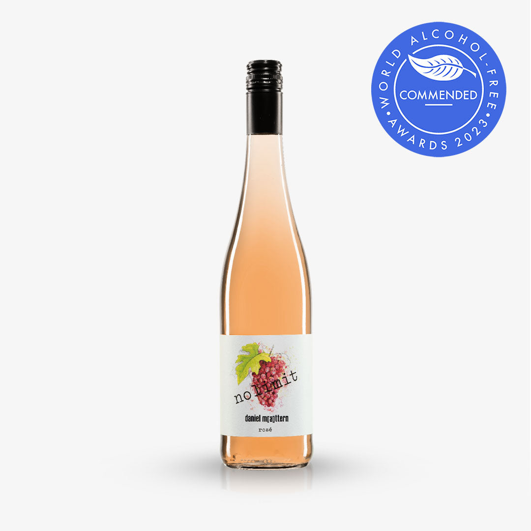 0,75L Flasche Rose No Limit alkoholfrei von Daniel Mattern, mit MEdaille